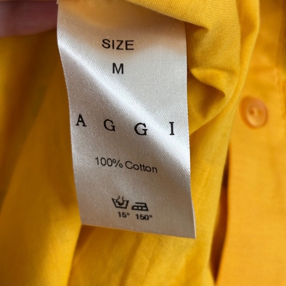 Aggi by Halewski Mona Sunflower Dress M Eyelet Lace Balloon Sleeve Shirt Dress - Picture 10 of 14